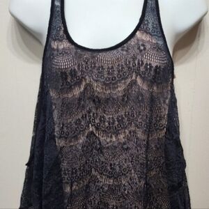 Kirra Tank Top XS Layered Black Pink‎ Casual Sleeveless Summer B558